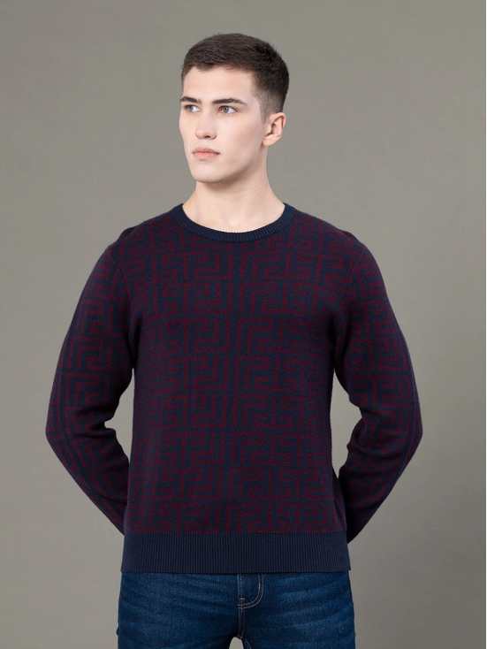 RedTape Round Neck Pattern Sweater for Men | Ultimate Comfort