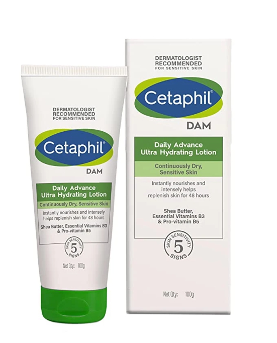 Cetaphil Daily Advance Ultra Hydrating Lotion for DrySensitive Skin Long Lasting Moisturizer for Face  Body Multi 100 g-Cetaphil Daily Advance Ultra Hydrating Lotion for Dry/Sensitive Skin, Long