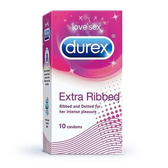 Durex Extra Ribbed Condoms, 10's