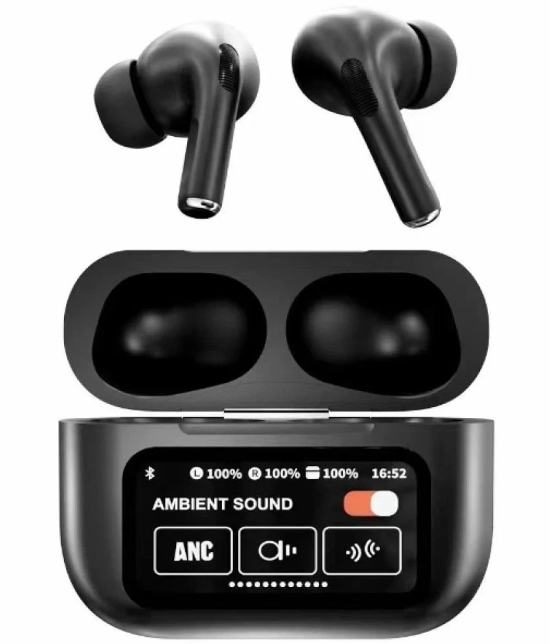 COREGENIX A9 TouchScreen ANC Bluetooth True Wireless (TWS) In Ear 32 Hours Playback Active Noise cancellation IPX4(Splash & Sweat Proof) Black