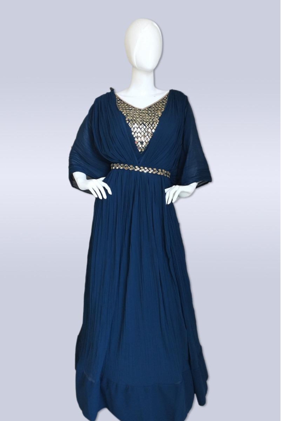 Aegean Blue Color Ladies Gown