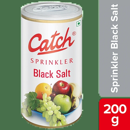 Catch Black Salt Sprinklers - Adds Flavour & Aroma, 200 G Can