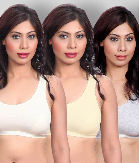 Selfcare - Multicolor Cotton Non Padded Women's T-Shirt Bra ( Pack of 3 ) - S