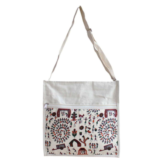 Garvi Gurjari (A Gujarat Govt Enterprise Handmade Warli Print Cotton Bag(GGCMJB16)