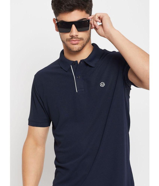 UNIBERRY - Navy Cotton Blend Regular Fit Men's Polo T Shirt ( Pack of 1 ) - None