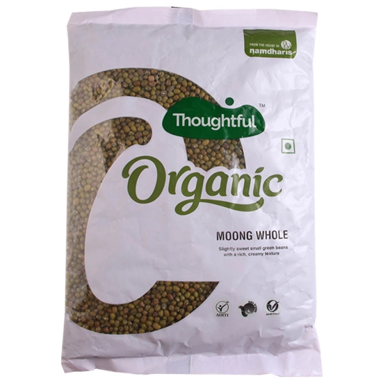 Namdhari Organic Thoughtful Organic Moong Whole, 500 Gm