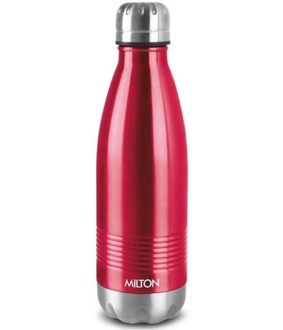 Milton Duo DLX 1000 Thermosteel 24 Hours Hot and Cold Water Bottle, 1 Litre, Maroon | Leak Proof | Office Bottle | Gym | Home | Kitchen | Hiking | Trekking | Travel Bottle - Maroon