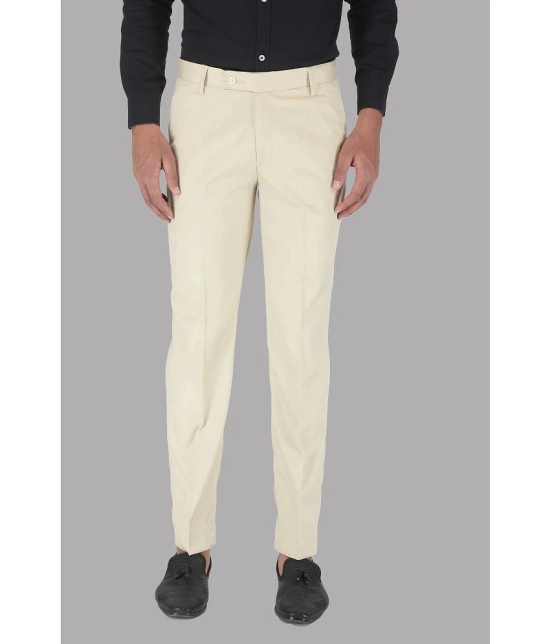 Charlie Carlos - Beige Cotton Blend Slim - Fit Mens Formal Pants ( Pack of 1 ) - None