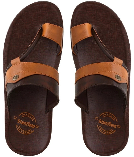 Stanfield - Brown Mens Leather Slipper - None