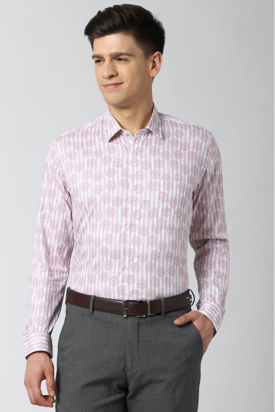 Men Pink Regular Fit Formal Full Sleeves Formal Shirt