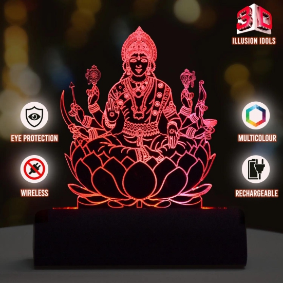 3D illusion Car Dashboard LED Murti of Laxmiji