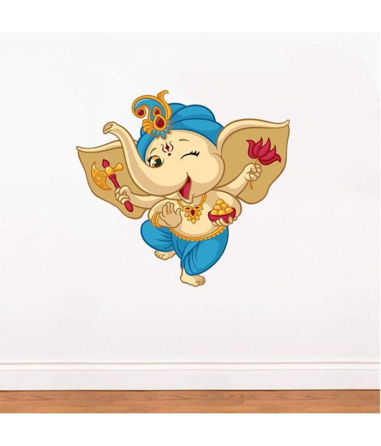 Asmi Collection Cheerful and Dancing Little God Ganesha Wall Sticker ( 65 x 60 cms )