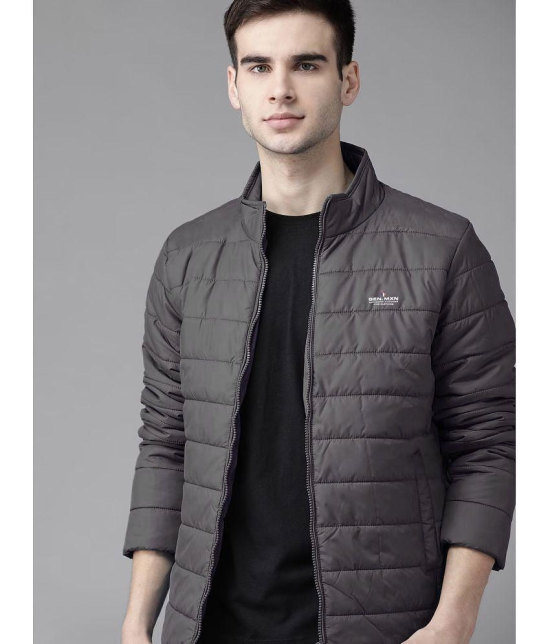 MXN Polyester Mens Quilted & Bomber Jacket - Grey ( Pack of 1 ) - None