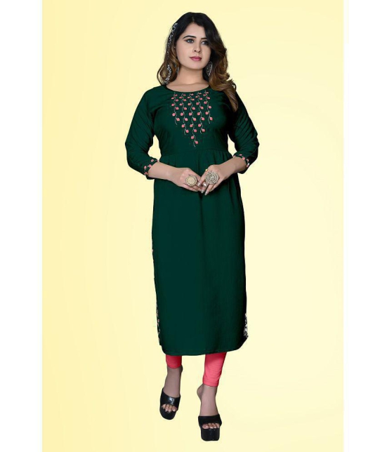 haya fashion - Green Rayon Women's A-line Kurti ( Pack of 1 ) - None