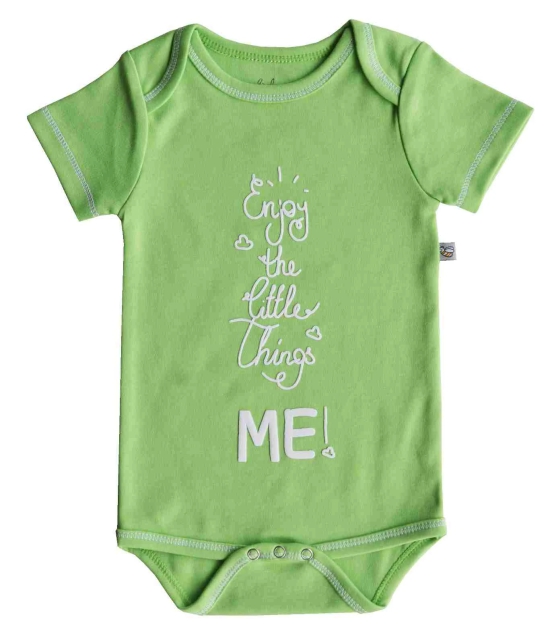 Enjoy the Little Things in ME printed Green Baby Body/Onesie(100% Cotton Interlock)