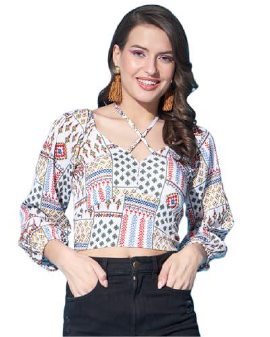 FUNDAY FASHION Womens Regular Fit Cross Neck Full Sleeves Top