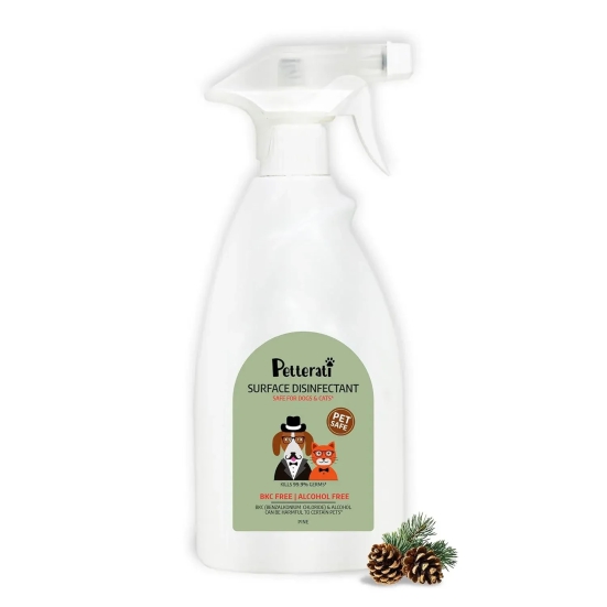 Petterati Pet Safe Pine Surface Disinfectant (500 ML) BKC & Alcohol Free, Kills 99.9% Germs, Pet Mess Cleaner