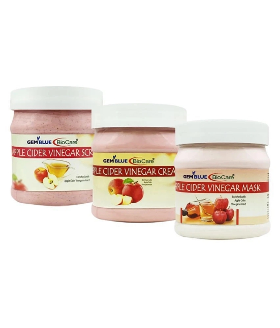 gemblue biocare Apple Vinegar Scrub + Cream Facial Kit mL Pack of 3