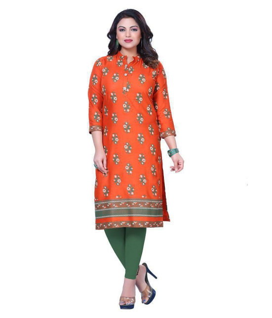 HAYA Rust Rayon Straight Kurti - L