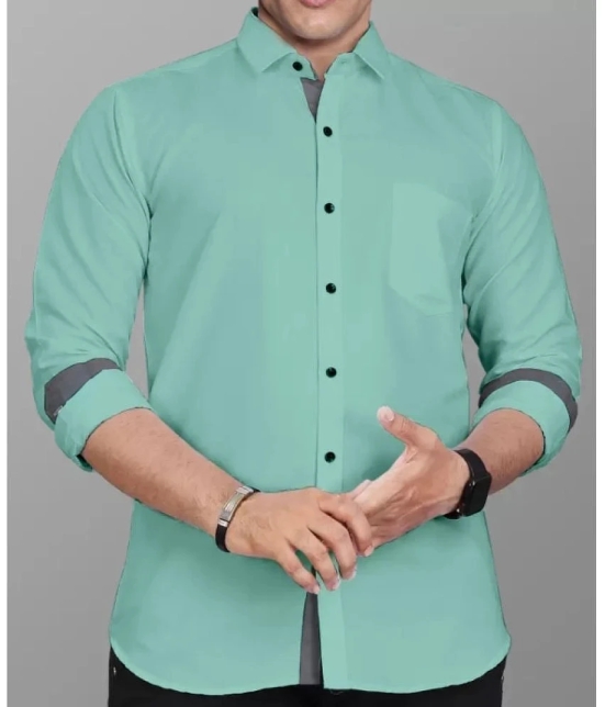 Supersquad Cotton Blend Regular Fit Solids Full Sleeves Mens Casual Shirt - Green ( Pack of 1 ) - None