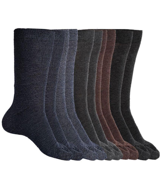 Texlon - Multicolor Woollen Womens Thumb Socks ( Pack of 5 ) - None