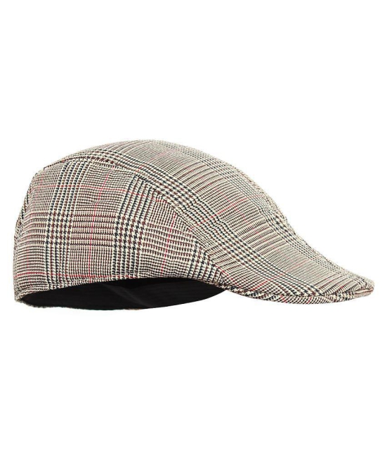 Zacharias Mens Checkered Golf Cap - Beige