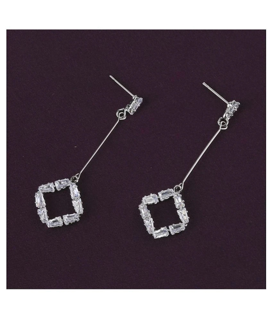 SILVER SHINE Silver Plated Charm Diamond Dangle  Earring For Women Girl - Silver