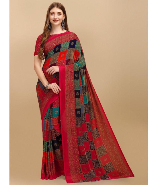 LEELAVATI - Multicolor Georgette Saree With Blouse Piece ( Pack of 1 ) - Multicolor