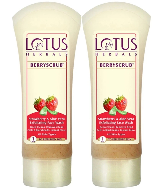 Lotus Herbals Berryscrub Strawberry & Aloe Vera Pack of 2