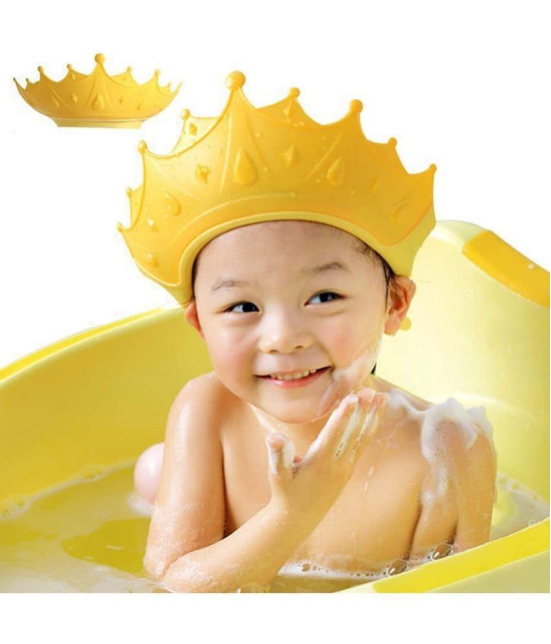 GEEO Baby bath Shower Cap,Bath hat for Eye and Ear wash Protection,Adjustable Silicone Bathing Crown Waterproof Shampoo hat for Washing Hair, Shower Bathing Protection Bath Cap for Toddler, 