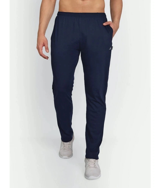 Zeffit - Navy Cotton Blend Mens Trackpants ( Pack of 1 ) - None