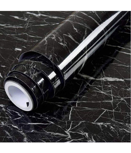 Gatih - Black Marble Wall Paper Peel and Stick Countertop Wallpaper ( Pack of 1 )