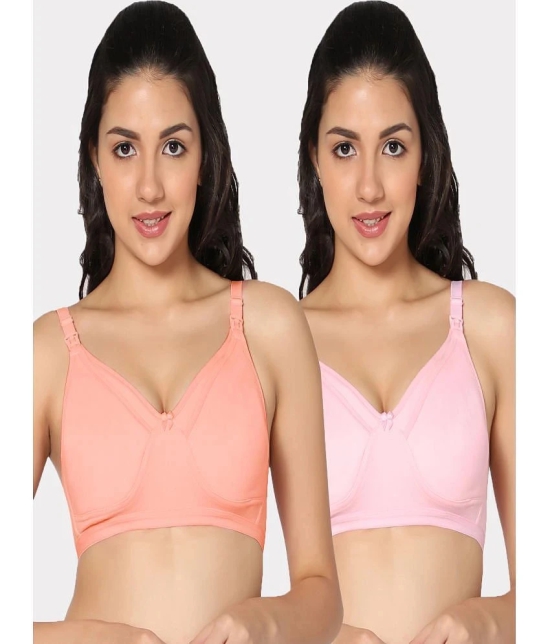 IN CARE LINGERIE - Multicolor Cotton Lightly Padded Womens T-Shirt Bra ( Pack of 2 ) - None