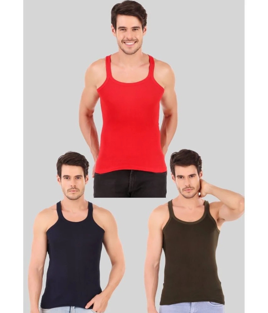 Hap Kings - Multi Cotton Men's Vest ( Pack of 3 ) - None