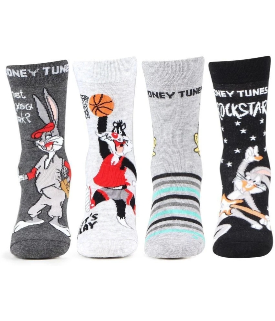 Bonjour Multicolored Looney Crew Unisex Socks(6-8Y) - 6-8Y