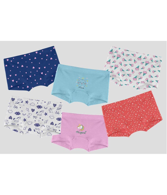 Ariel - Multi Cotton Blend Girls Bloomers ( Pack of 6 ) - None