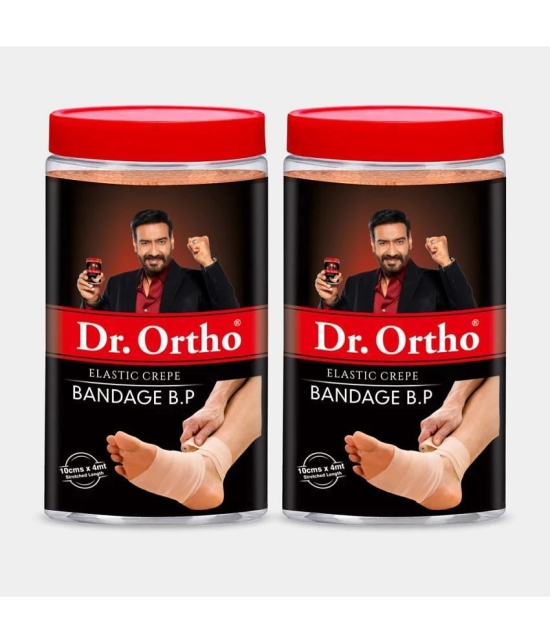 Dr. Ortho Elastic Crepe Bandage - 10cm x 4mt (Pack of 2) Orthopaedic Cotton Fabric