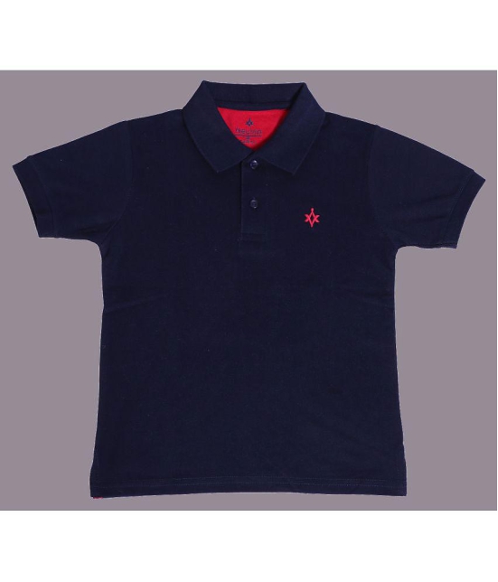 NEUVIN - Navy Blue Cotton Blend Boys Polo T-Shirt ( Pack of 1 ) - None