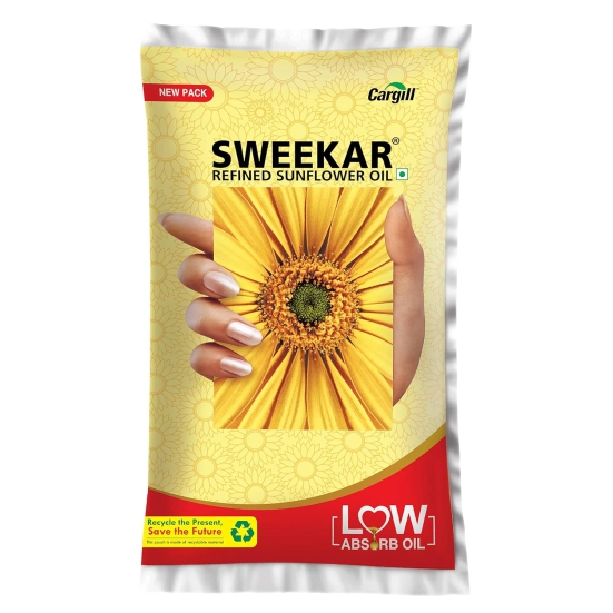 SWEEKAR Refined Sunflower Oil 1 LTR POUCH NEW PACK