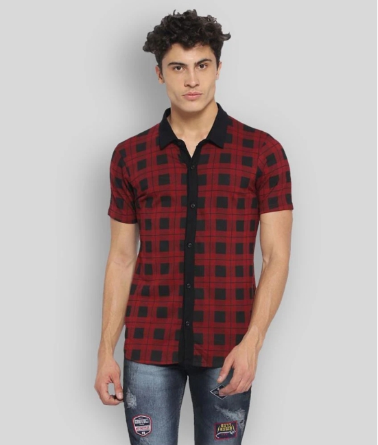 Campus Sutra Cotton Regular Fit Checks Half Sleeves Mens Casual Shirt - Red ( Pack of 1 ) - None