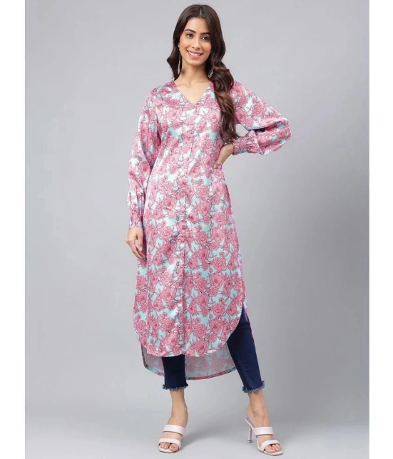 Janasya - Multicolor Satin Womens Front Slit Kurti ( Pack of 1 ) - None