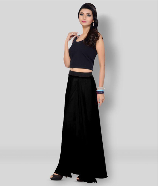 Sttoffa - Black Georgette Womens A-Line Skirt ( Pack of 1 ) - 36