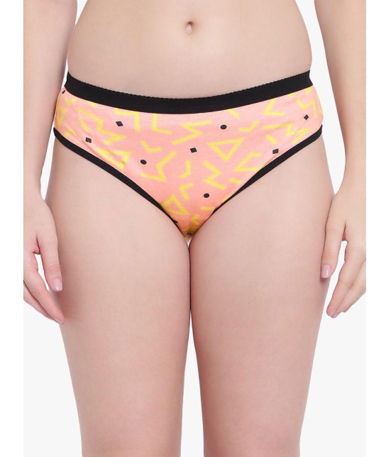 Bruchi Club - Fluorescent Orange Blended Printed Women's Bikini ( Pack of 1 ) - None