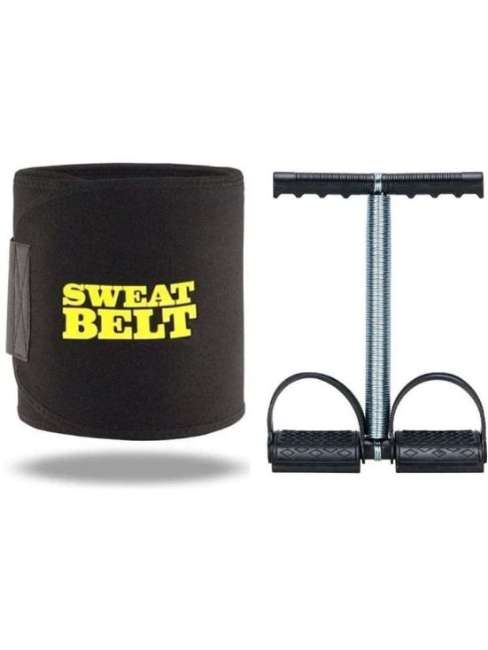 HORSE FIT  (2 in 1) Belt + Single Spring Tummy Trimmer for Fat Loss, Weight Loss and Tummy Trimming Exercise for Both Men and Women (Free Size) - Assorted