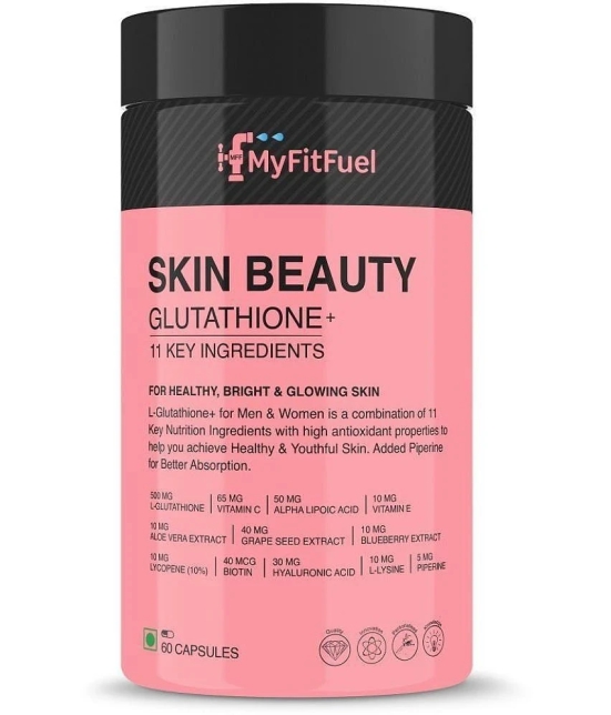 MyFitFuel Skin Beauty Glutathione + Biotin, Vitamin E, Hyaluronic +13more 60 No 60 no.s Minerals Capsule