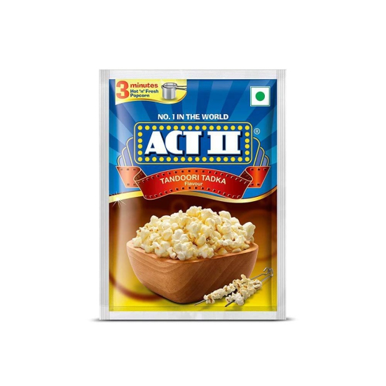 Act Ii Instant Popcorn  Tandoori Tadka Flavour Snacks 70 G Pouch