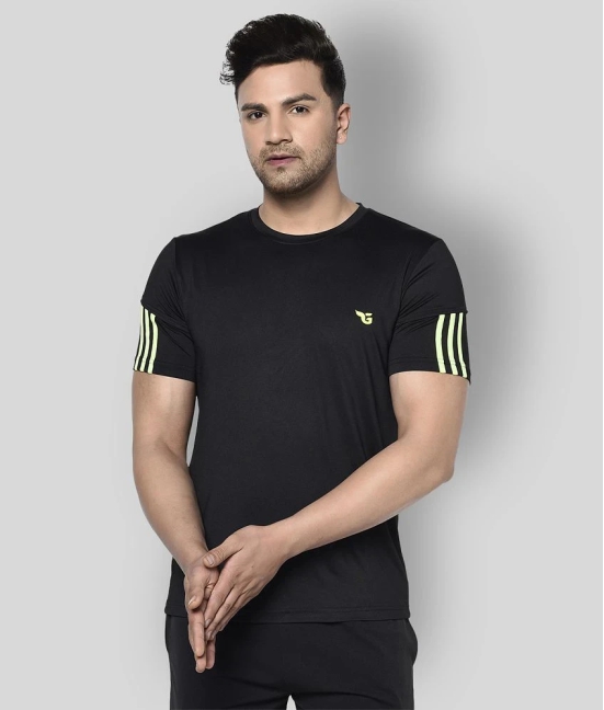 Glito - Black Polyester Regular Fit Mens Sports T-Shirt ( Pack of 1 ) - None