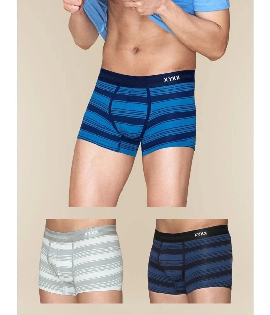 XYXX - Multicolor Cotton Mens Trunks ( Pack of 3 ) - None