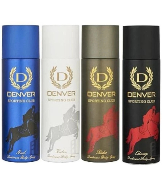 Denver Champ, Goal, Victor, Rider Deodorant Spray for Men 800 ml ( Pack of 4 )