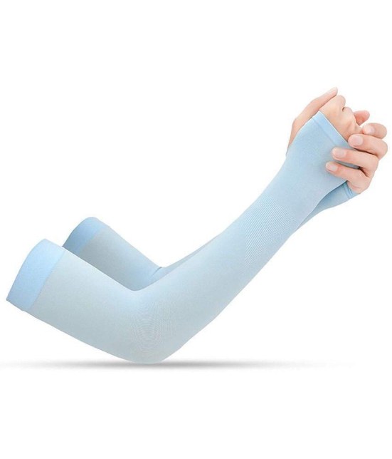 FITMonkey - Blue Self Design Riding Sleeves ( Single Set ) - Freesize